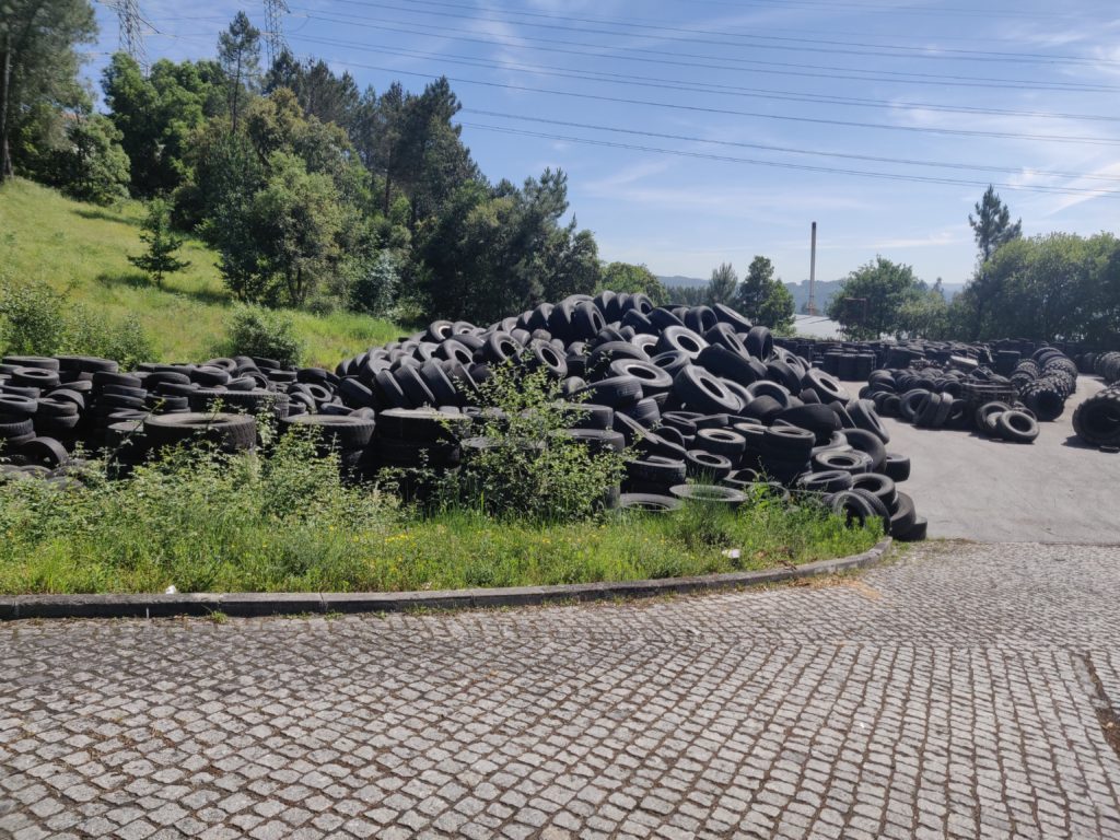Pile if trashed tyres