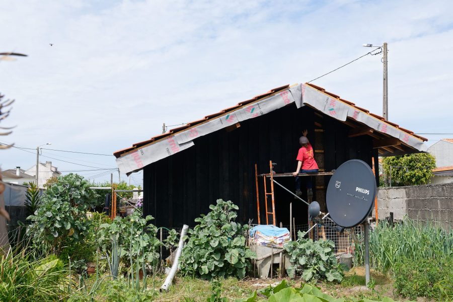 The house during construction